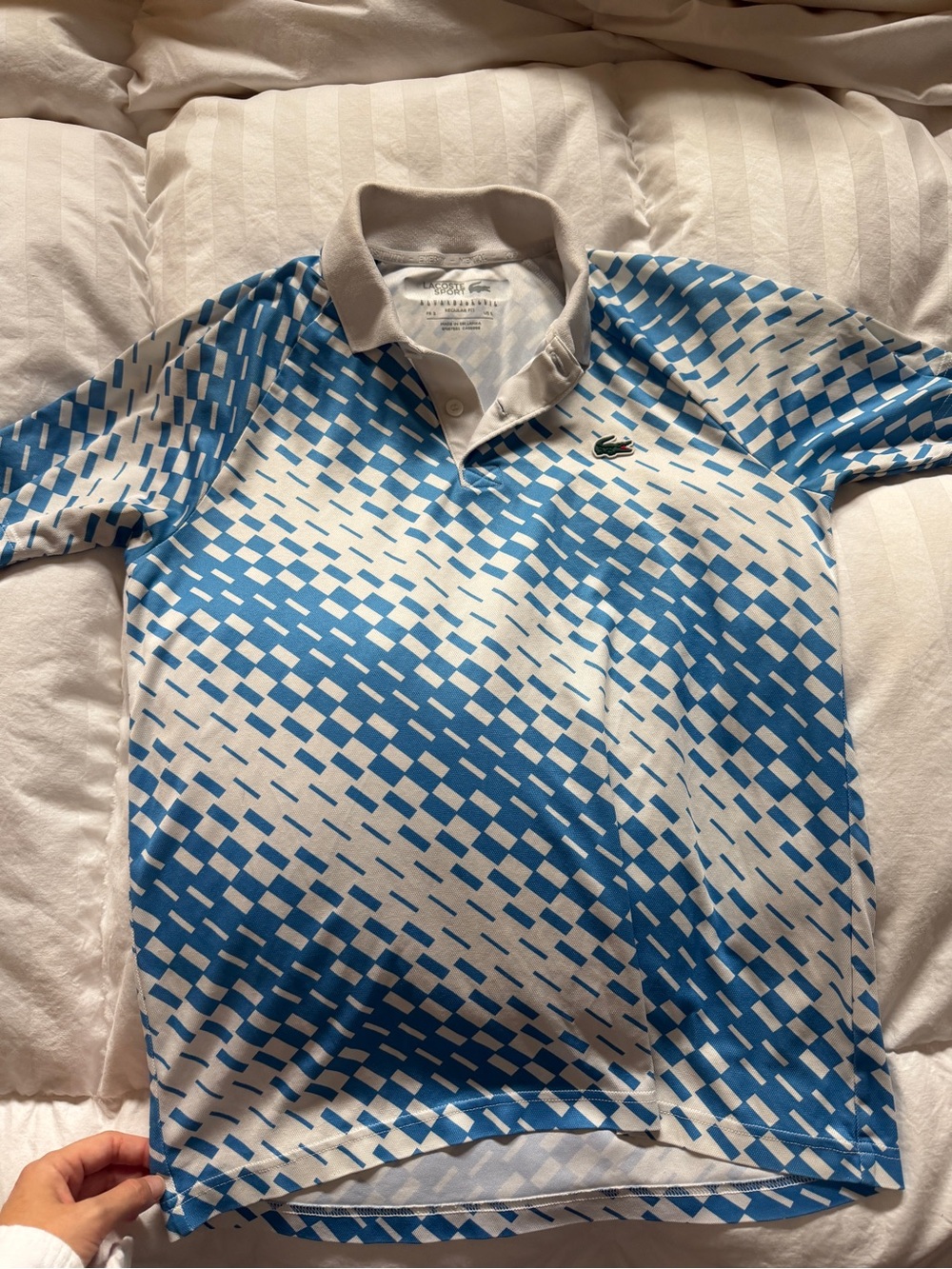 Lacoste Men's Blue & White Tennis Polo